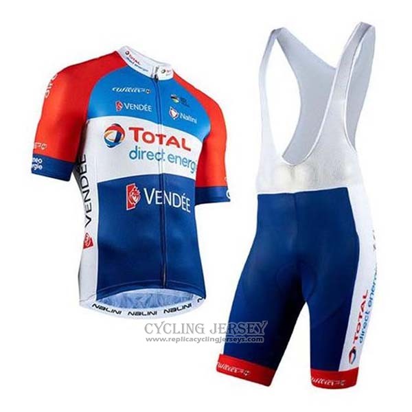 2020 Cycling Jersey Direct Energie Red Blue White Short Sleeve And Bib Short